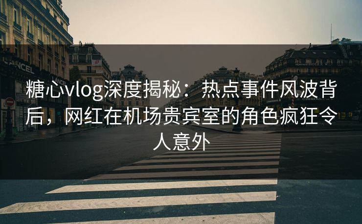 糖心vlog深度揭秘:热点事件风波背后,网红在机场贵宾室的角色疯狂令人意外 糖心vlog深度揭秘:热点事件风波背后,网红在机场贵宾室的角色疯狂令人意外