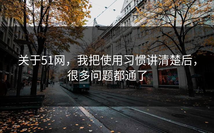 关于51网，我把使用习惯讲清楚后，很多问题都通了